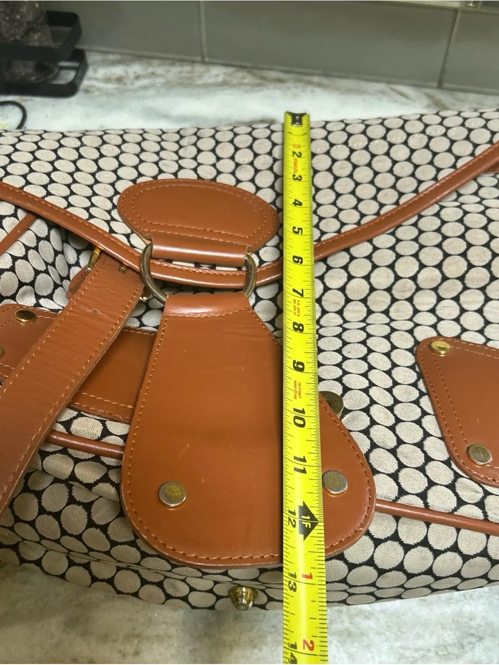 MIA BOSSI DIAPER TRAVEL TOTE BAG ORANGE LEATHER TRIM Washable Lining Change Pad
